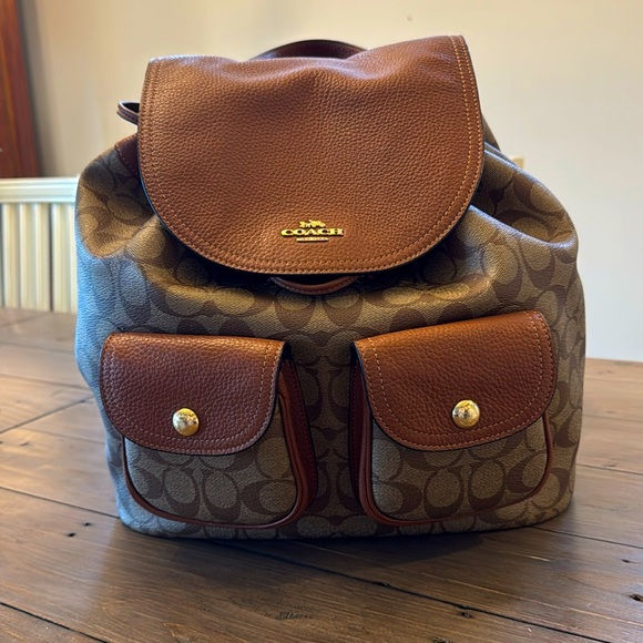 Coach Pennie Backpack in signature canvas. - Picture 1 of 10